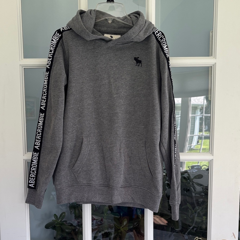 Abercrombie & Fitch Grey Hoodie with Logo Accents